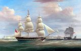 A painting of the East Indiaman ‘Atlas’, shown off South Foreland, near Dover, in broadside view. She sailed on her first voyage to India in 1813 and made at least nine more thereafter until 1830.<br/><br/> 

The ‘Atlas’ was built in 1812 at Paul's Yard near Hull. She was mounted with 26-guns and had a complement of 130 men at full strength. During her East India Company service she sailed to Madras, Bengal and China under the command of Captain Charles Otway Mayne, who was able to accumulate a fortune as a result of these voyages.
